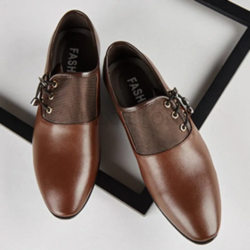 Мужские кожаные повседневные туфли новинка весны и осени модная простая