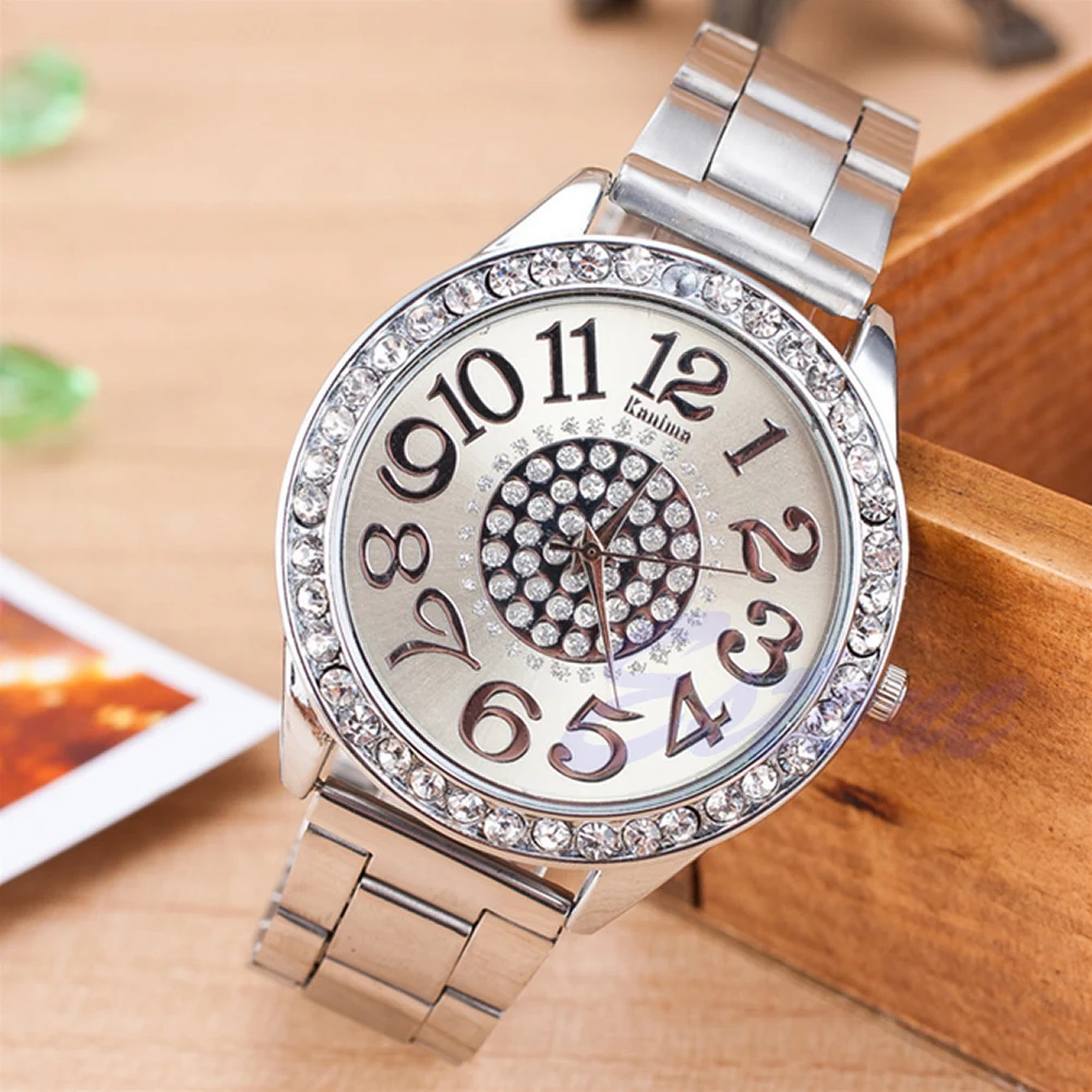 

Fashion Crystal Analog Quartz Stainless Steel Band Women Bracelet Wrist Watch