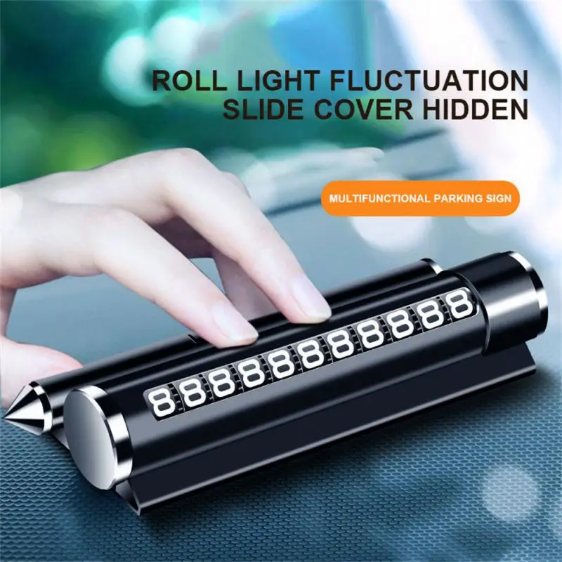 

Car Temporary Parking Card Universal Rotate Phone Number Plate Aluminum Stickers Park Stop in Car-styling Auto Accessories