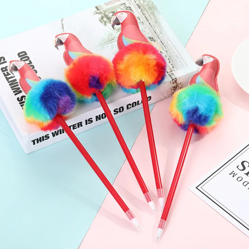 

16PCS Creative parrot cartoon neutral pen signature pen lovely small fresh student office stationery ballpoint pen