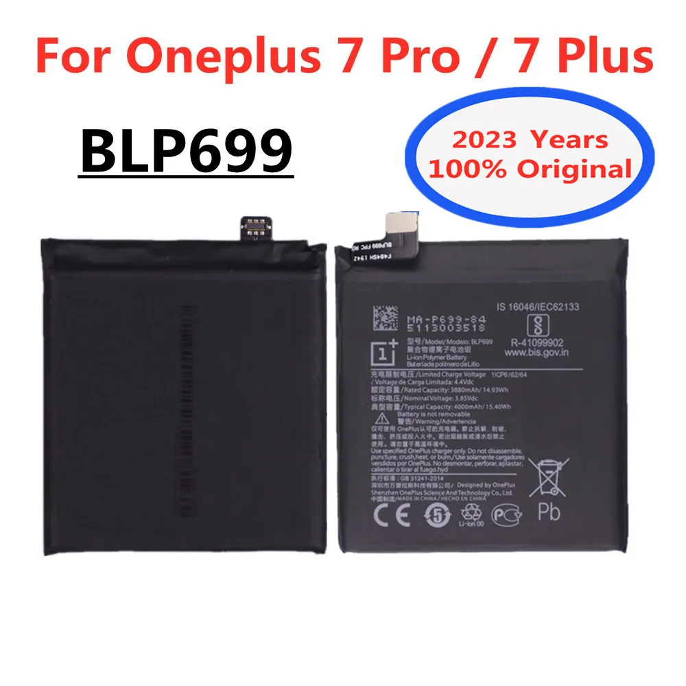 

Оригинальный сменный аккумулятор BLP699 2023 года 1 + для oneplus 7 Pro 7Pro/7plus 7plus, батарея для телефона 4000 мАч