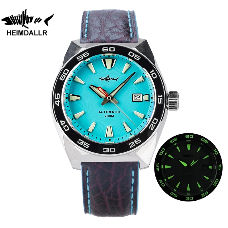 

Heimdallr Monster Watch for Men 45mm Blue Dial NH35 Automatic Mechanical men's watches Wristwatches C3 Luminous Strap 200M Diver