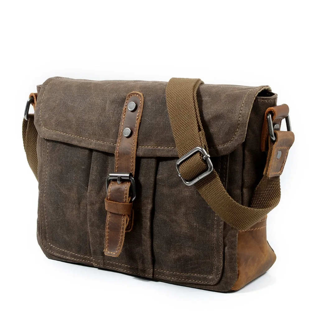 

Casual Section New Retro Waterproof Simple Shoulder Bags Canvas Wax Bag Cross Bag Messenger Oil Men