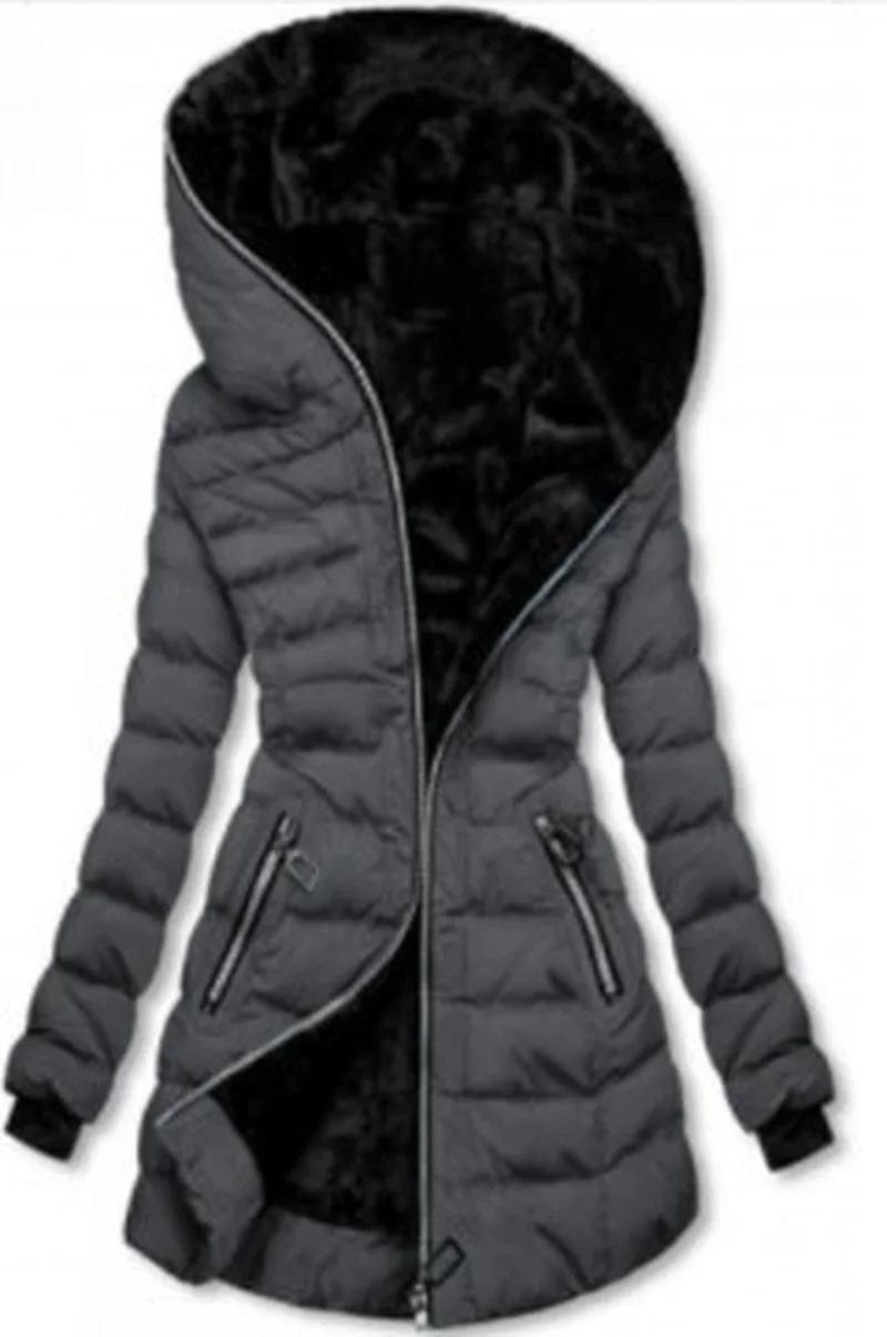 Women 2023 Winter Parkas Coat Ladies Hooded Outwear Warm Coat Long Padded Slim Fur Jacket Fashion New Thick Hood Parkas Jackets