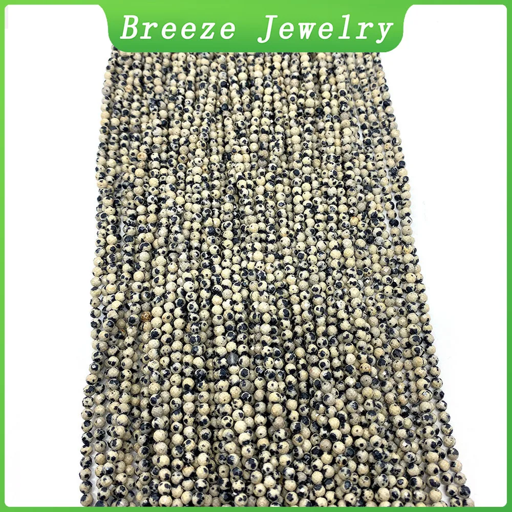 

2 3 4 MM Black and White Faceted Natural Speckles Dog Spinel Mineral Beads Perforated Loose Beads for Diy Spacer Bead Making