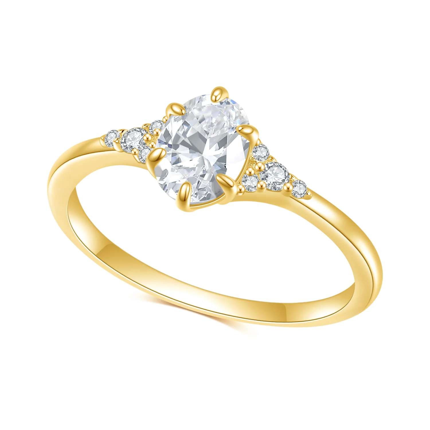 GEM'S BALLET 585 14K 10K 18K Gold 925 Silver Women's Moissanite Ring Muse 1.076TCW Round Cut Classic Moissanite Engagement Ring