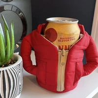 winter cup cover beer bottle beverage clip overcome winter warmth cans water cups down jackets for outdoor warm beer clothes new