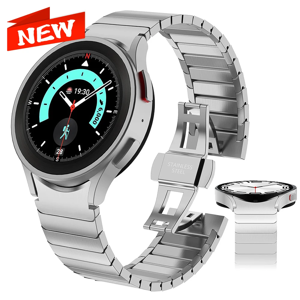 

No Gaps Stainless Steel Band for Samsung Galaxy Watch 6Classic 47mm 43mm 5pro/4classic Galaxy Watch 6 5 4 Series 40mm 44mm Strap