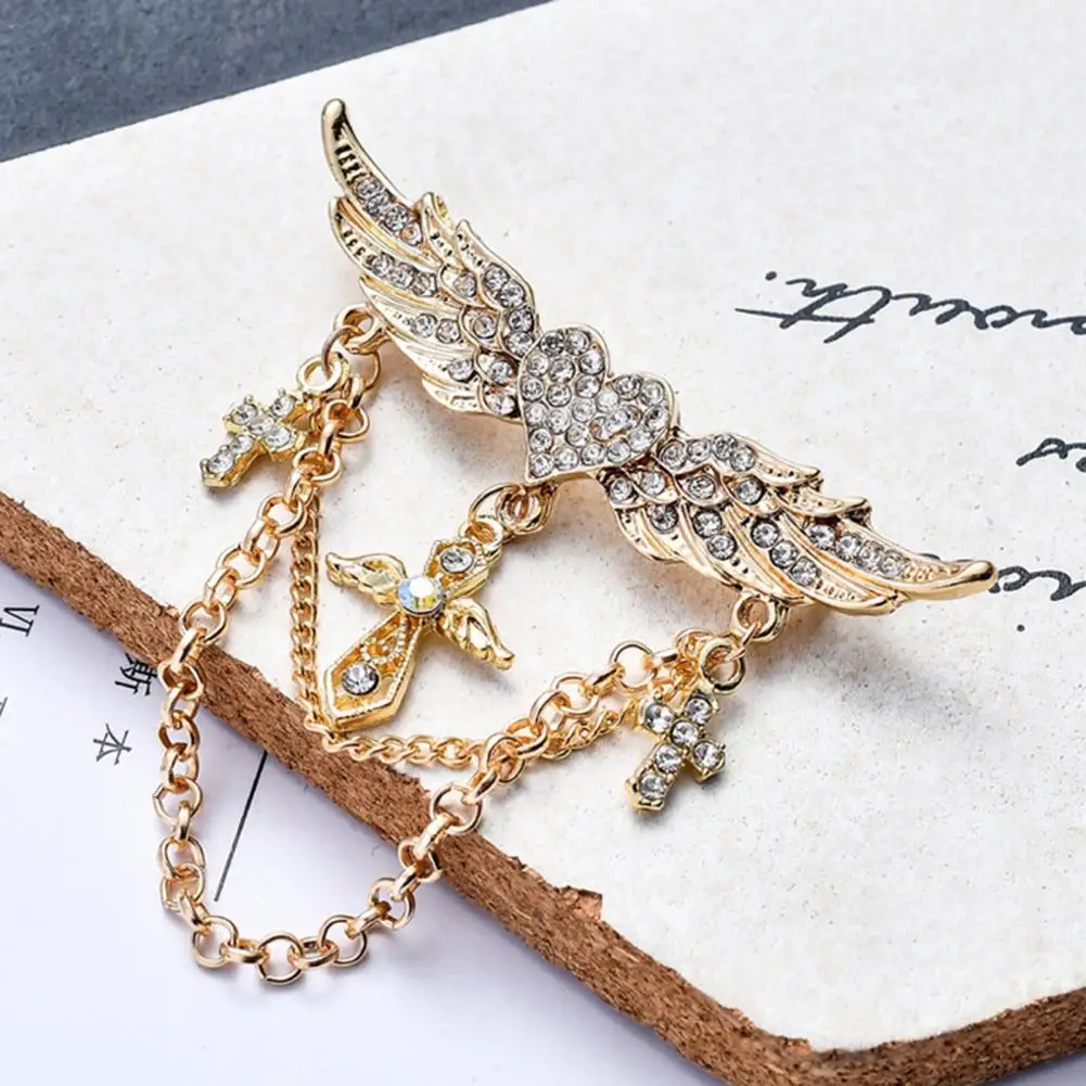 Брошь стильная Винтажная брошь в форме сердца с изящным ярким блеском - купить по