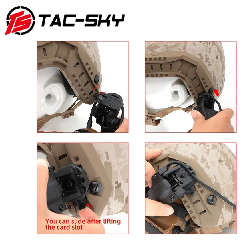 TS TAC-SKY Tactical Helmet Adapte Track ARC OPS-CORE Compatible With Noise Cancelling COMTAC III  II Tactical Headphones