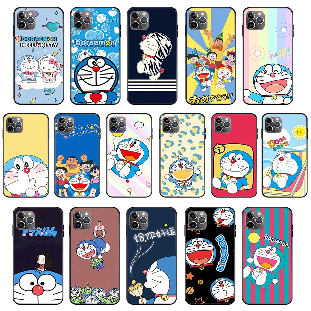 

KK-13 Doraemon Silicone Case For Samsung Note 8 9 A8 A6 A22 S21 FE Ultra A13 A33 A53 A9 Plus