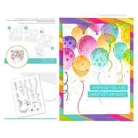 2022 spring balloon party clear silicone stamps layering stencils diy embossed paper greeting cards scrapbooking coloring molds