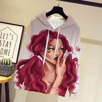 autumn and winter hot selling hoodie disney little mermaid 3d printed hoodie casual lovely womens pullover animation cartoon