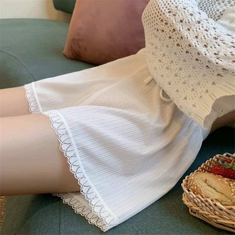 Summer NEW Loose Ice Silk Safety Pants Women's Large Size Anti-glare Thin Bottoming Shorts High Waist Breathable Leggings