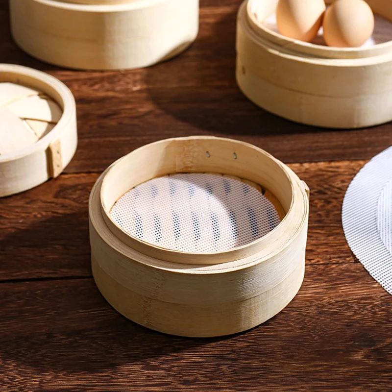 

5PCS/set Kitchen Food Grade Silicone Reusable Restaurant Cooking Under Steamer Mats Non-Stick Steamer Mats Dim Sum Tool