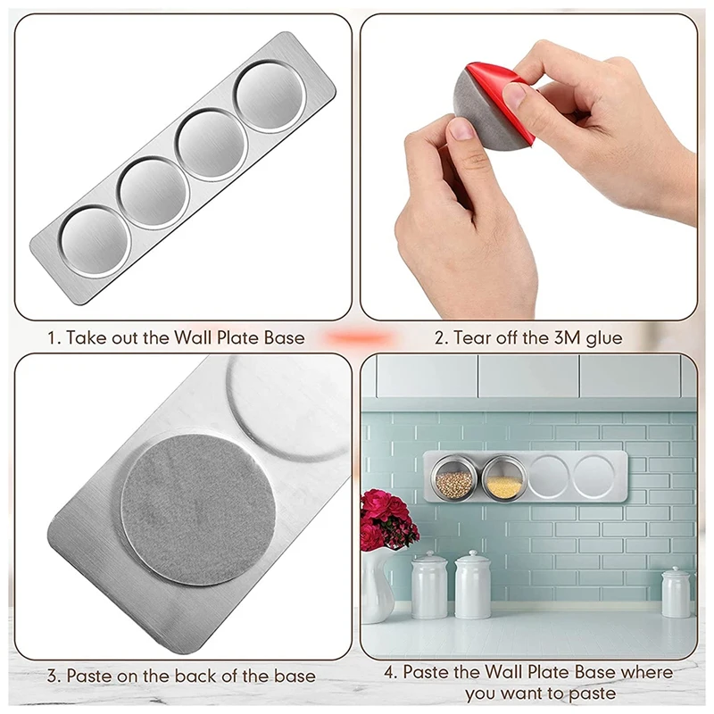 6 шт. настенный органайзер для специй из нержавеющей стали | Дом и сад