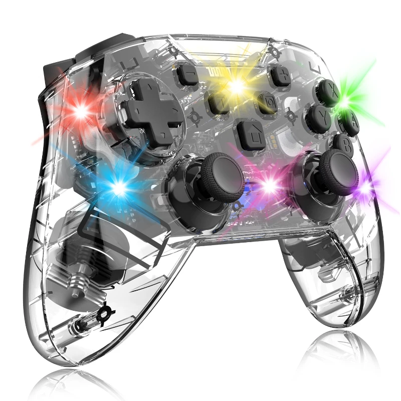 

switch wireless gamepad wake up continuous SwitchPRO Bluetooth transparent band light gamepad