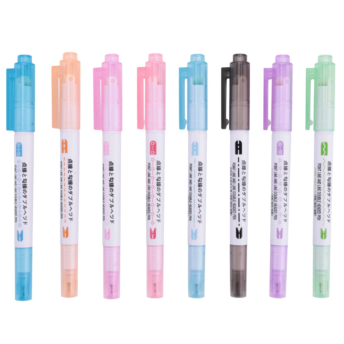 

8 Piece Curve Pen Set Dual Tip Linear Color Pens for Diary Paper Companion Gel Pens 8 Colors Shape Gel Pens