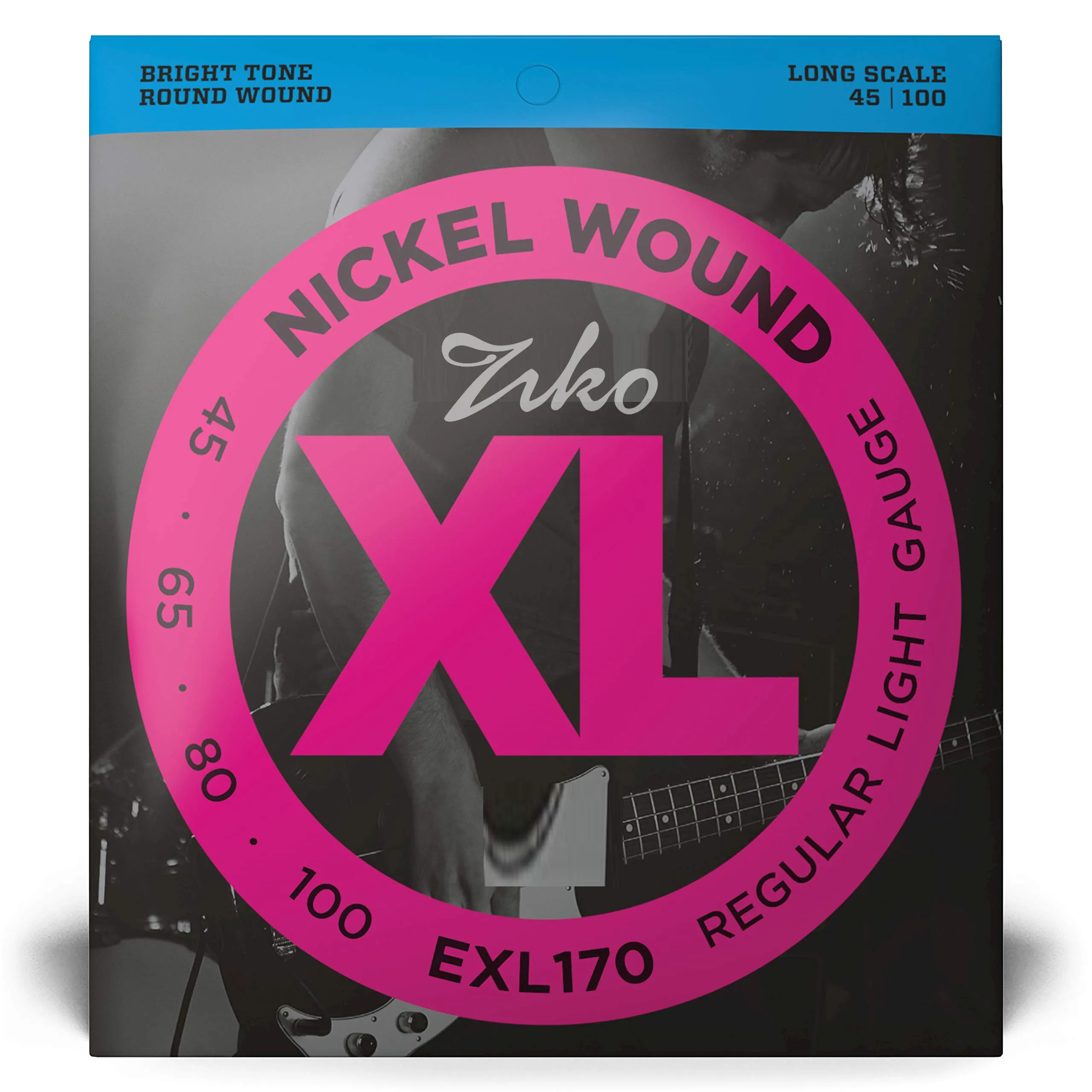 

EXL170 Bass Guitar Strings XL Nickel Bass Strings 45-100 Perfect Tune Consistent Feel Strong Durability For 4 String Bass Guitar