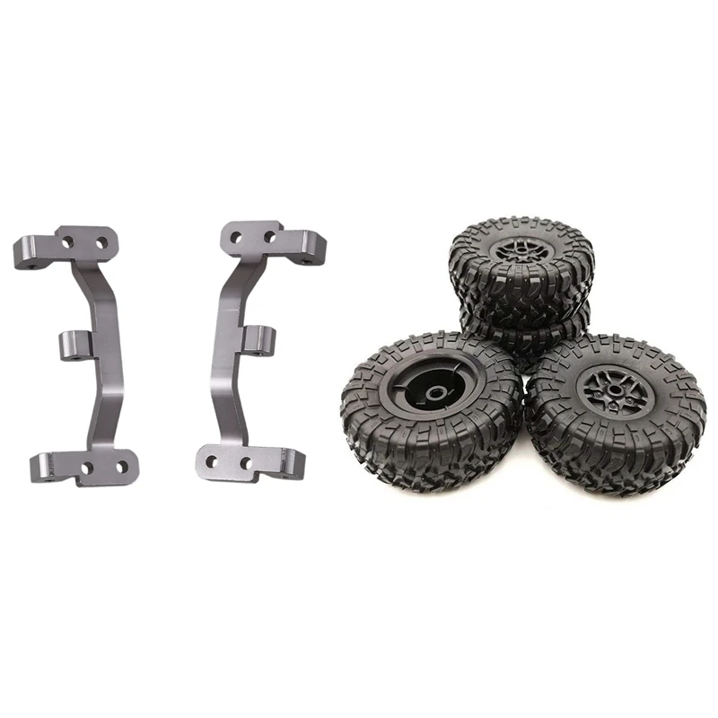 

1Pair Metal Pull Rod Base Seat For WPL C24 C14 C14K C24K 1/16 RC Car & 4 Pcs RC Car Tires Wheels Rims Set For MN D90 D91