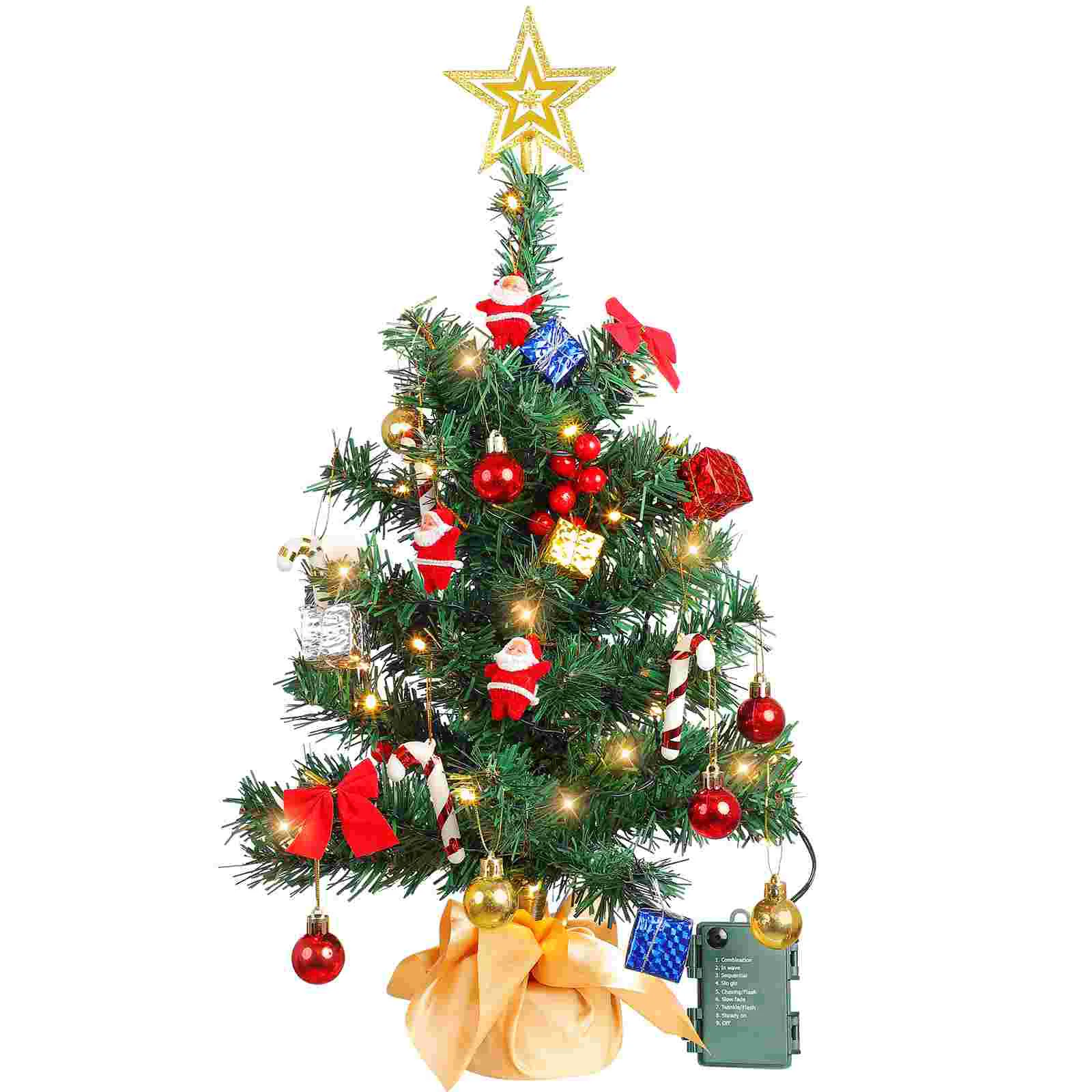 

ABOOFAN 1 Set Artificial Christmas Tree Adornment Small Christmas Tree Light String Decoration Desktop Xmas Tree Ornament
