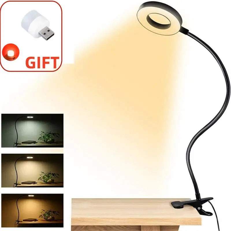 

48 LEDs Clip On Desk Lamp 360°Flexible Gooseneck Reading Table Light Eye-Caring USB Clamp Books Night Light Study Read Light