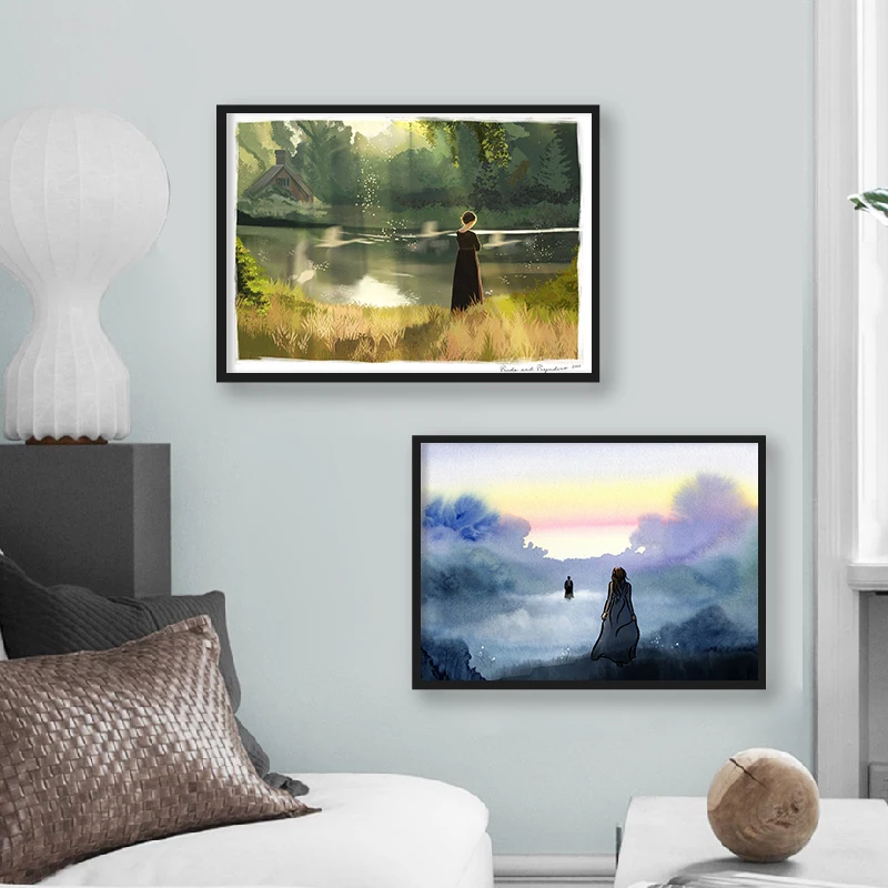 Джейн аустен гордость и предубеждения Акварельная живопись холст плакат книга