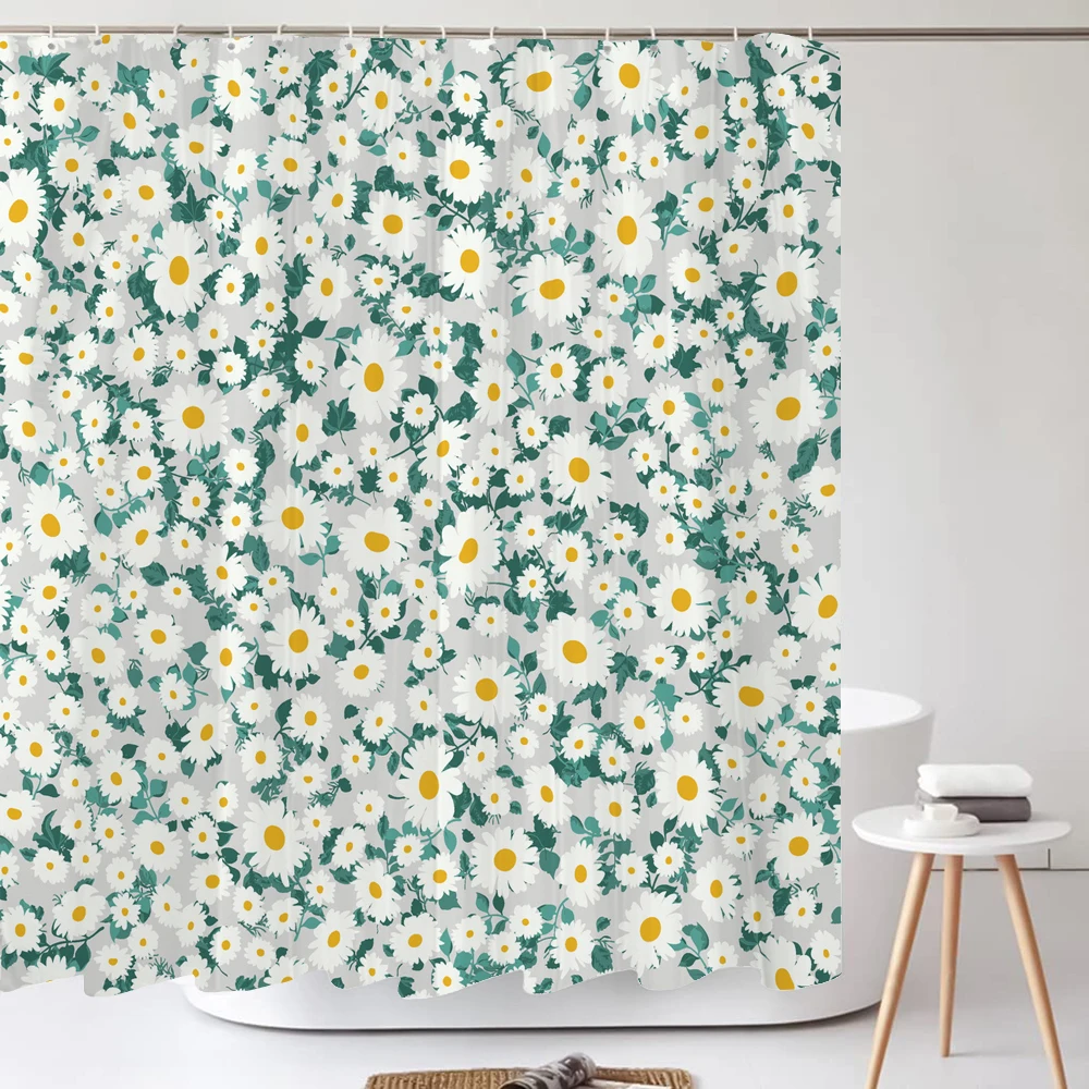 

Nordic Wind Fresh and Small Floral Shower Curtain Waterproof Polyester Bath Curtain Print Flowers Curtains For Bathroom Decor