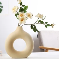 nordic hollow ceramic vase pampas grass donuts flower pot home decoration accessories office living room interior decor