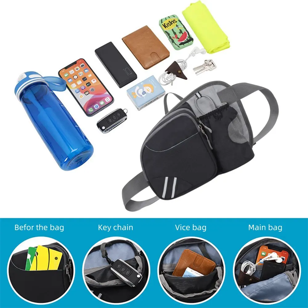 Hiking Waist Bag Fanny Pack with Water Bottle Holder  Men Women Running & Dog Walking Fit All Phones (Bottle Not Included)