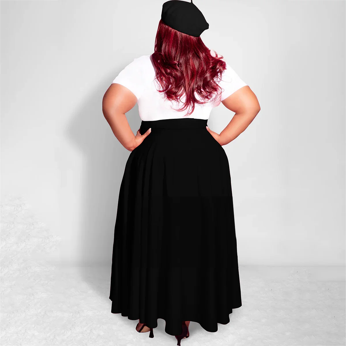 Summer Women's Slim Fit High Waist Lace Up A-line Dress Women's Plus Size Fashion Casual Dress Elegant Temperament Long Dress