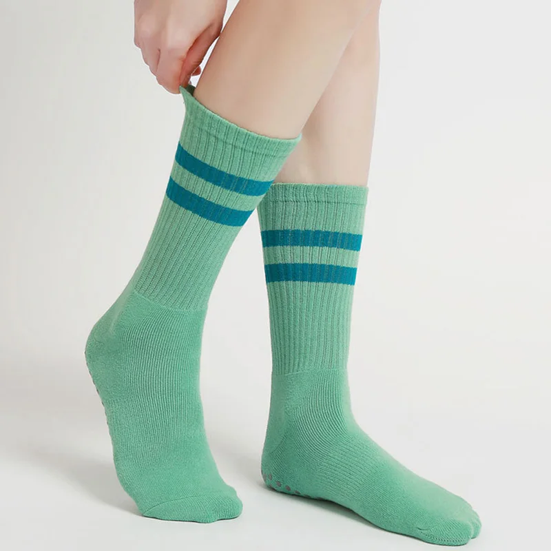Yoga Socks Cotton Mid-tube Bottom Professional Non-slip Silicone Indoor Fitness Socks Floor Socks Dance Pilates Sports Socks