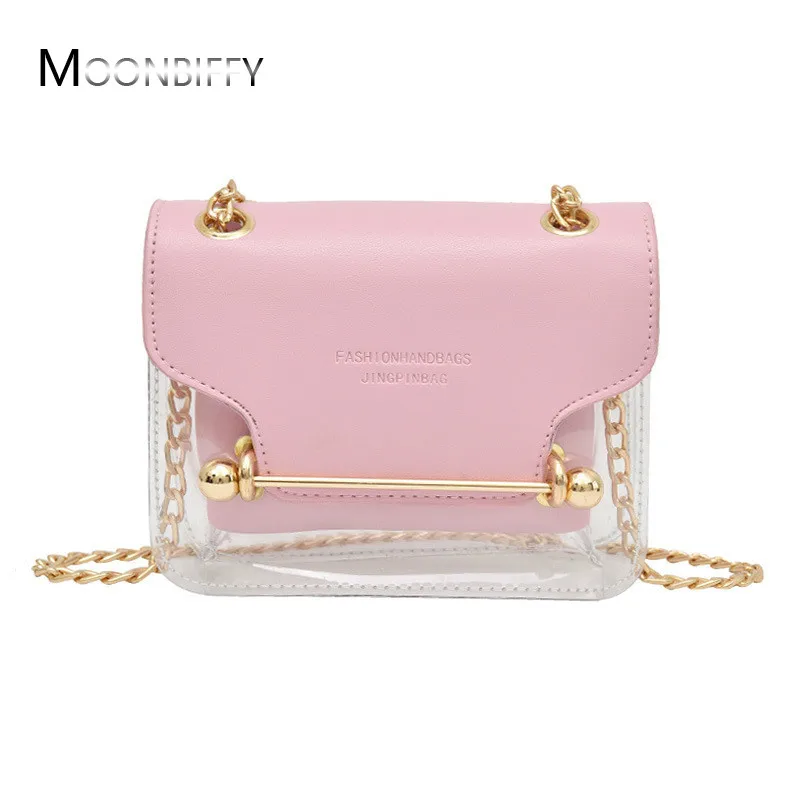 

Mini Small Square Pack Women Chain Shoulder Bag Fashion Transparent Jelly Messenger Crossbody Bags Woman Clutch Wallet Handbags