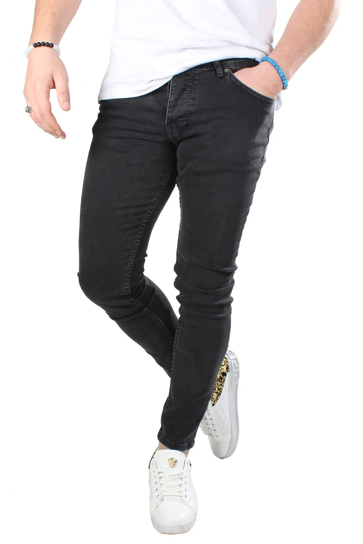Men's Clothing Denim Pants For Man Trousers Men's Jeans Slim Fit Strech Flexible Fashion Tight-Fitting Stylish Casual