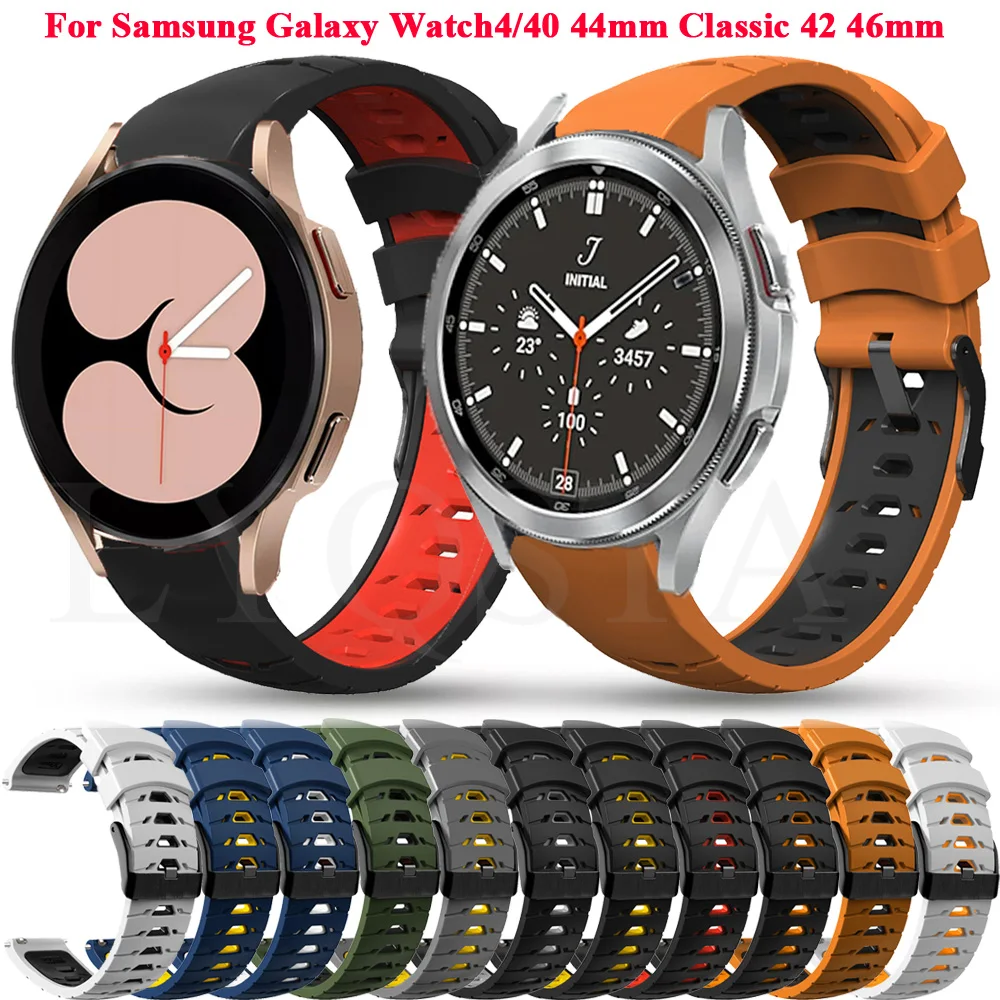 

20mm Strap For Samsung Galaxy Watch 4 40 44mm Smartwatch Silicone Sport Correa Bracelet Galaxy Watch 4 classic 42 46mm Watchband