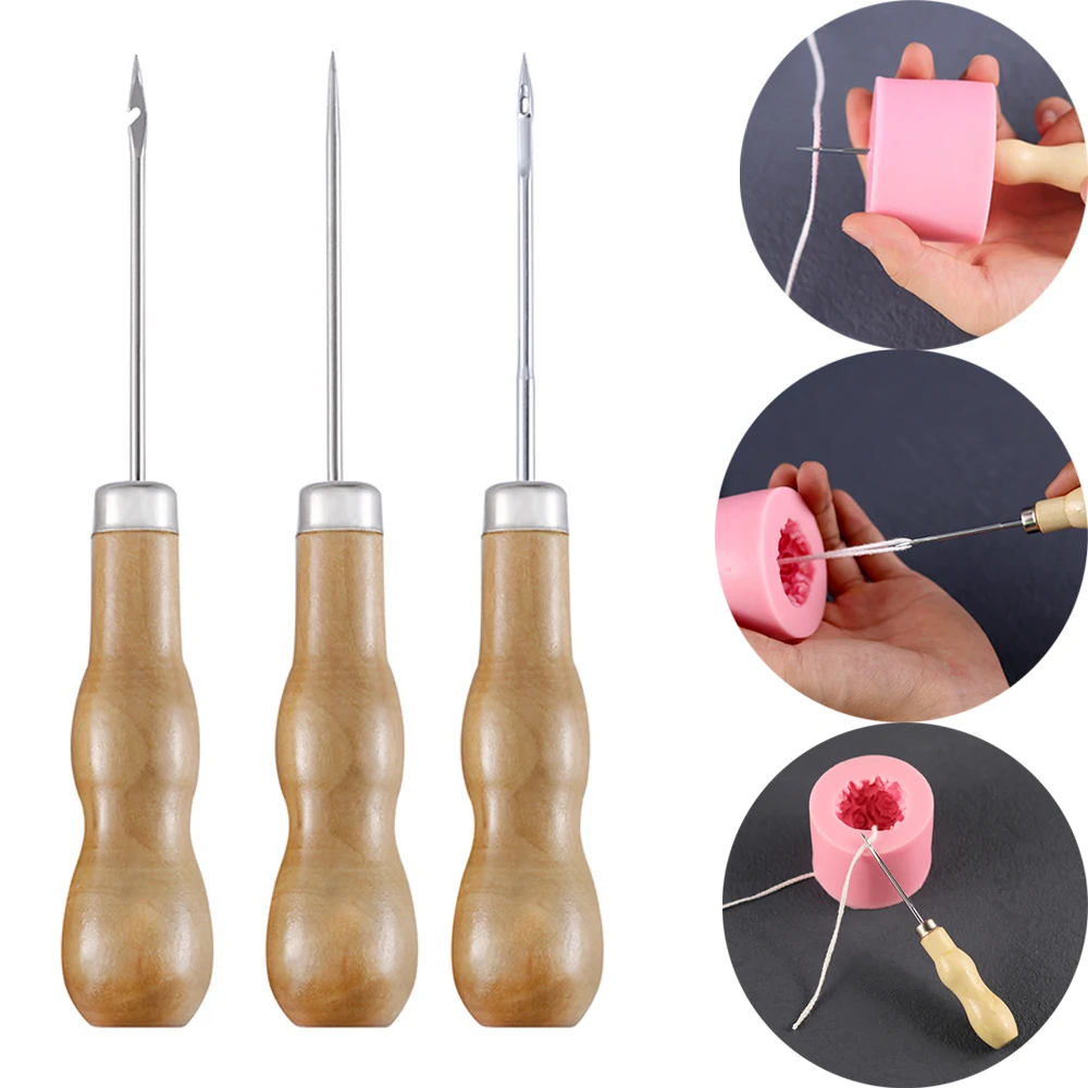 DIY Candle Making Punch Tool Round Hole Cone Crochet Hand Drill for Silicon Mold Practical Gadget Punching Candle Auxiliary Tool