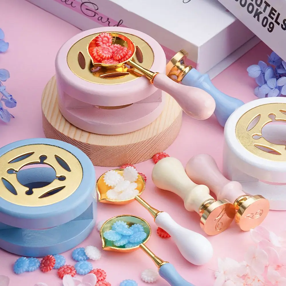 

Handle Macaron Color Letter Wax Seals Envelope Seal Tool Melting Wax Spoon Sealing Wax Pot Sealing Wax Stove Fire Paint Furance