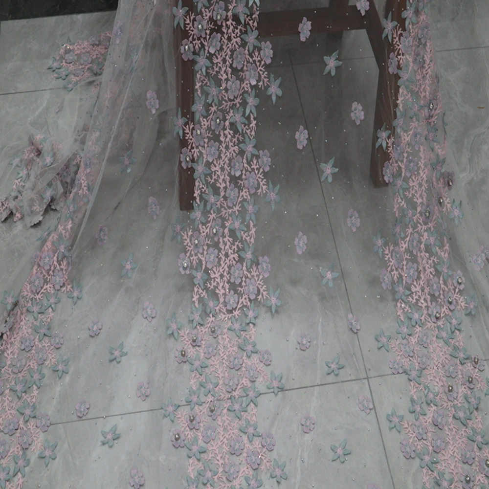 

5yards New Lace Fabric Embroidery African Lace Fabric French Lace Fabric Tulle Lace Fabric 3d Lace Fabric Embroidery Fabric Lace