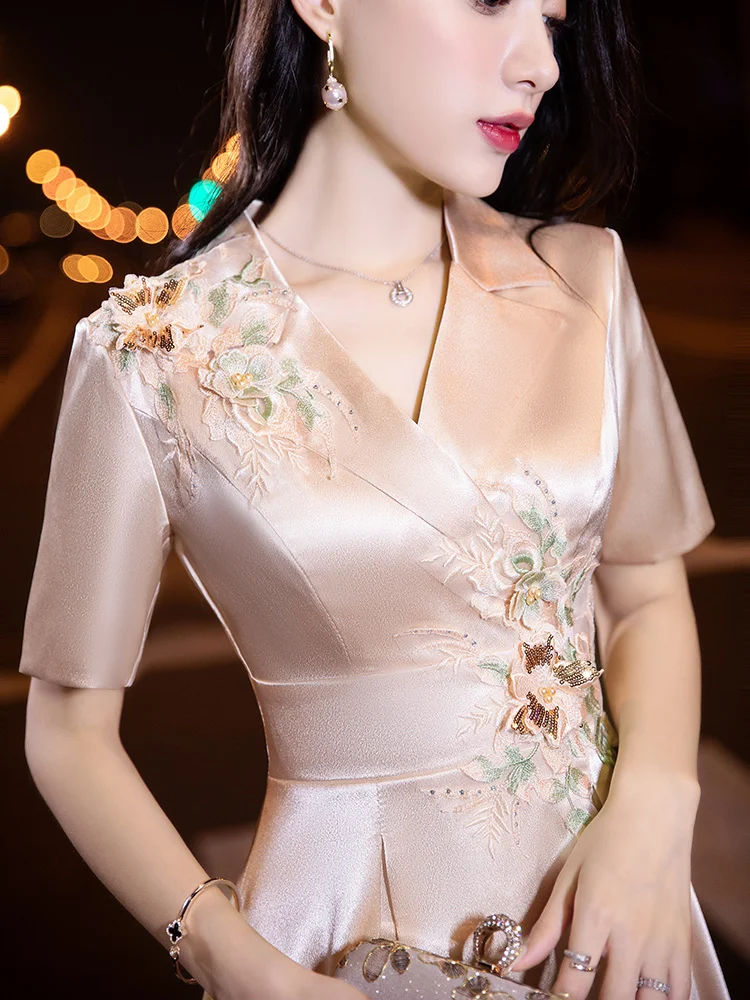

Evening Dress Women's High-end Temperament, Westernization, Young, Loving Mothers Attend Wedding, Summer Dress