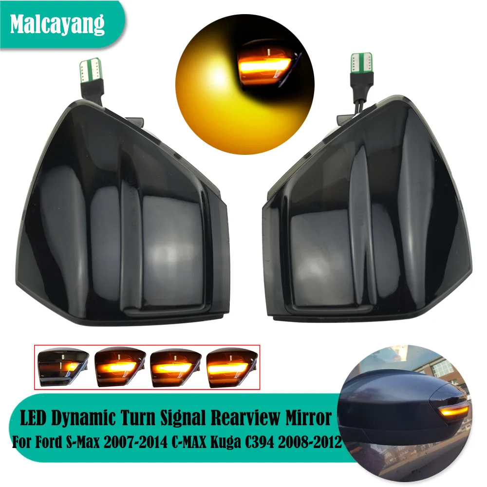 

Hight Quality LED Dynamic Turn Signal Rearview Mirror Light For Ford S-Max 2007-2014 Kuga C394 2008-2012 C-Max 2011-2019