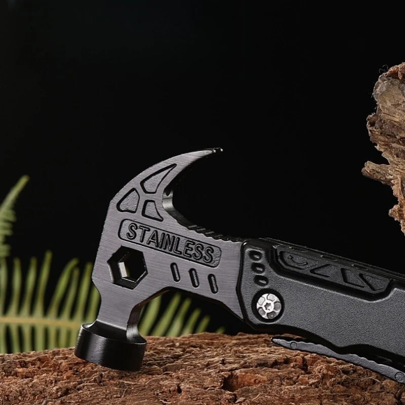 Новый многофункциональный складной молоток из нержавеющей стали открытый