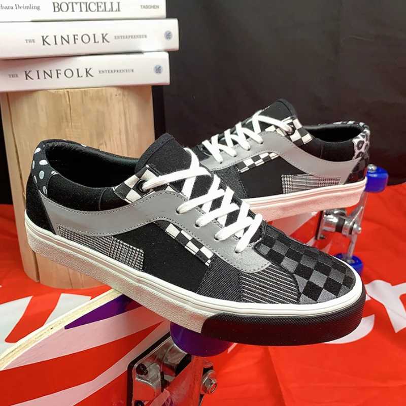 

Парусиновые туфли с прострочкой для пар, низкая Вулканизированная подошва, Модные мужские повседневные тканевые туфли, универсальная обув...