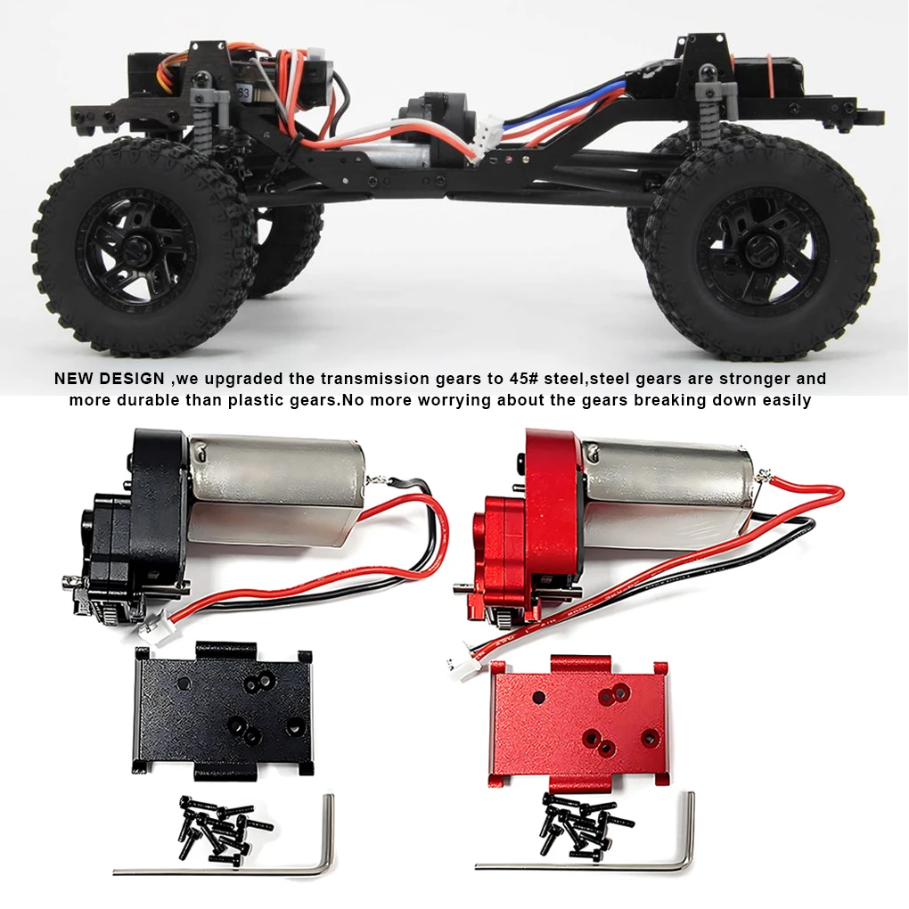 Коробка передач 180 Motor 51T для HobbyPlus 1 18 CR18P Rock Van надежная и Точная передача Черная