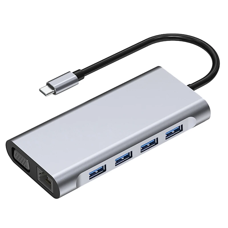 

Док-станция 11 в 1, USB Type C на USB 3,0, HDMI, RJ45, 4K