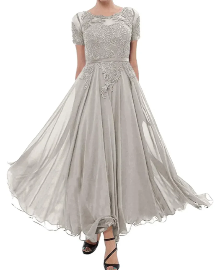 Othray шифоновое вечернее официальное платье с коротким рукавом для гостей свадьбы