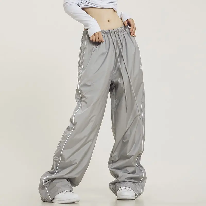 

Повседневные брюки-карго с широкими штанинами, женские спортивные брюки 2023 Y2K, Свободные мешковатые брюки, винтажная уличная одежда, брюки с парашютом и шваброй, модные джоггеры