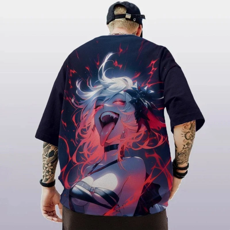 Футболка мужская оверсайз с коротким рукавом повседневная тенниска 3D-принтом в