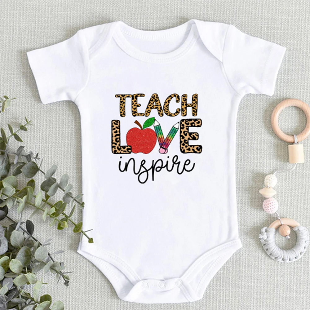 

Newborn Baby Clothing Supplies Creative Summer Text Collection Patterns White Bodysuit Unisex Personalized Baby Workwear Kawaii