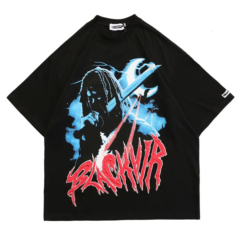 

Men T Shirt Hip Hop Streetwear Letter Killer Print Short Sleeve Tops 2022 Harajuku Gothic Summer Fashion Cotton Male T Shirts