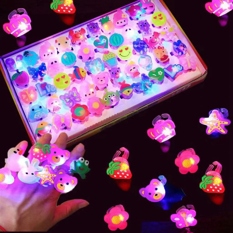 

5PCS LED Luminous Ring Bracelets Child Birthday Invite Gifts Christmas Present Giveaways Gift Treat Kids Children Pinata Filler
